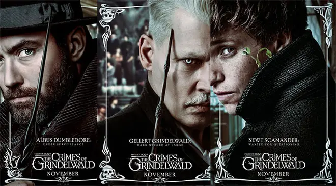The posters for the new film showing the actors in their wizard characters