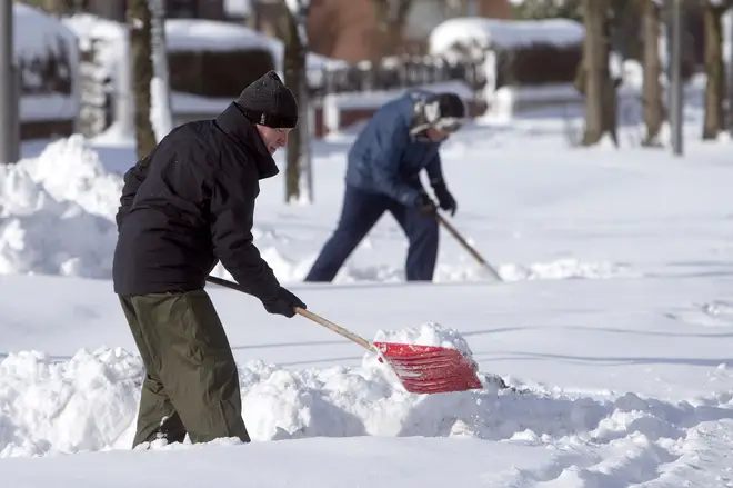 Residents of Glasgow were shovelling mounds of snow in March this year