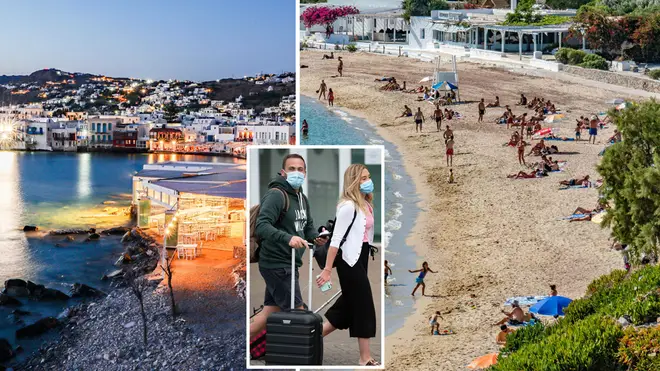 Which Greek islands are on England's quarantine list?