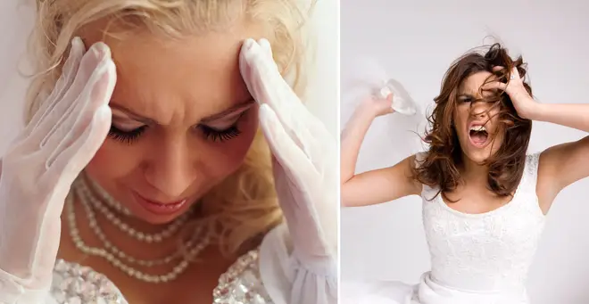 The bride has been criticised on Twitter for her reaction (stock images)