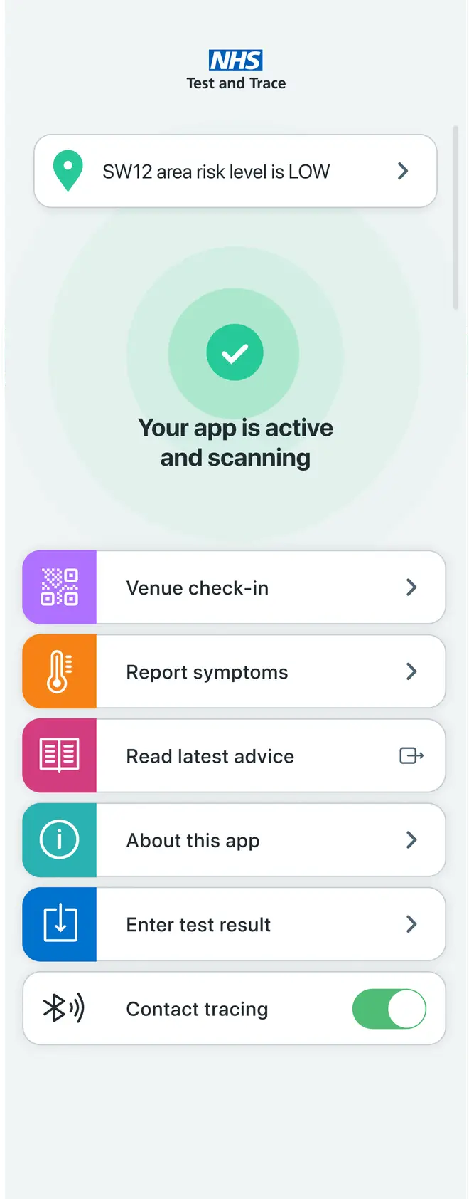 The NHS COVID-19 app is easy to use