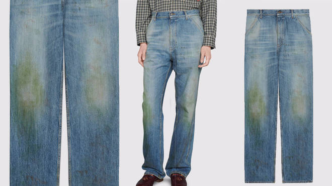 These 'grass-stained' jeans are being sold by Gucci for £600