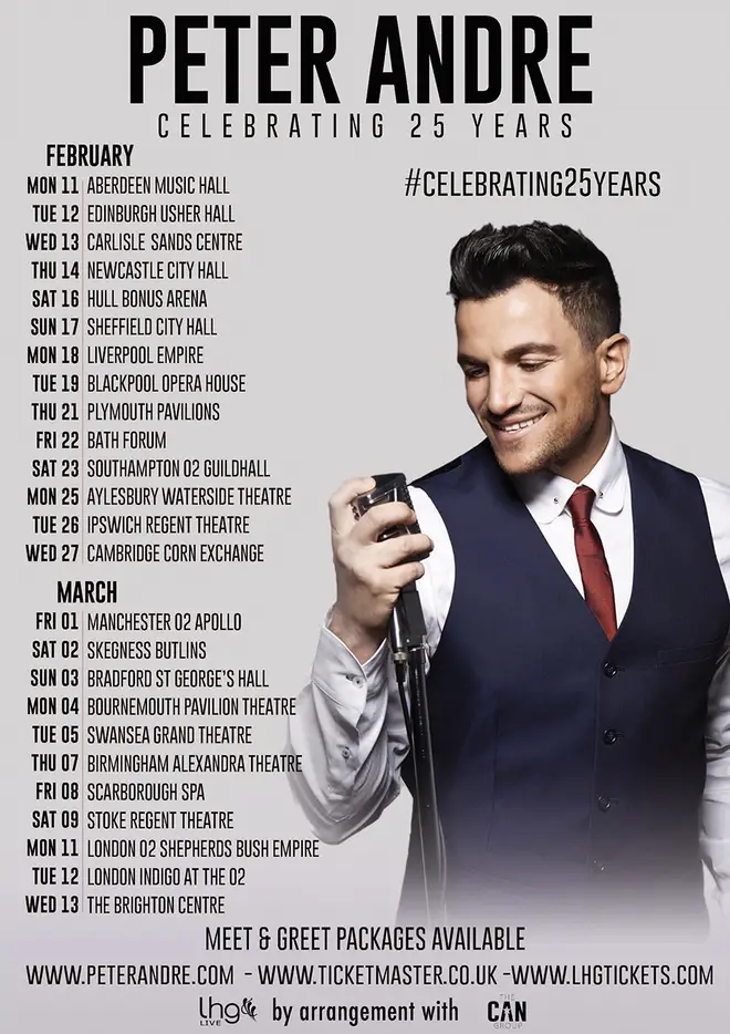 Peter Andre is embarking on a mammoth 25 date tour of the UK