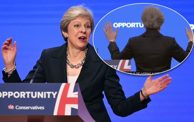 Theresa May dancing at Tory Conference