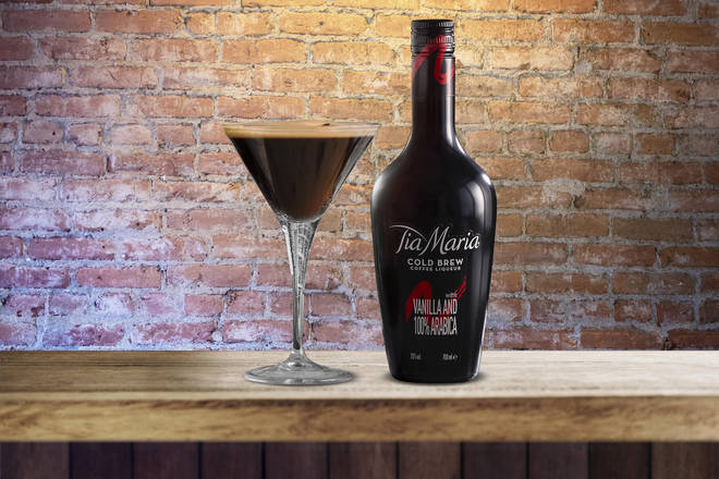 The classic cocktail is garnished with coffee beans to give it extra flavour