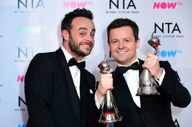 Ant and Dec pose with their NTA at the 2018 awards