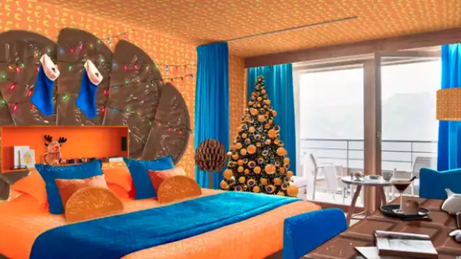 This chocolate orange themed room is in France