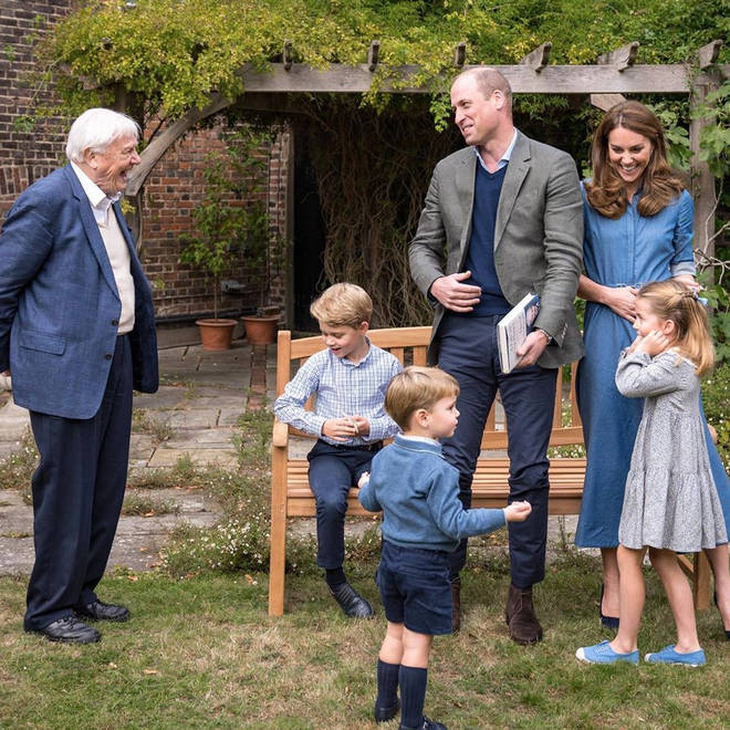 David Attenborough visited the Cambridge's home last week