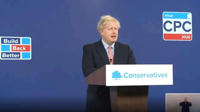 Boris Johnson made a speech to his Conservative party