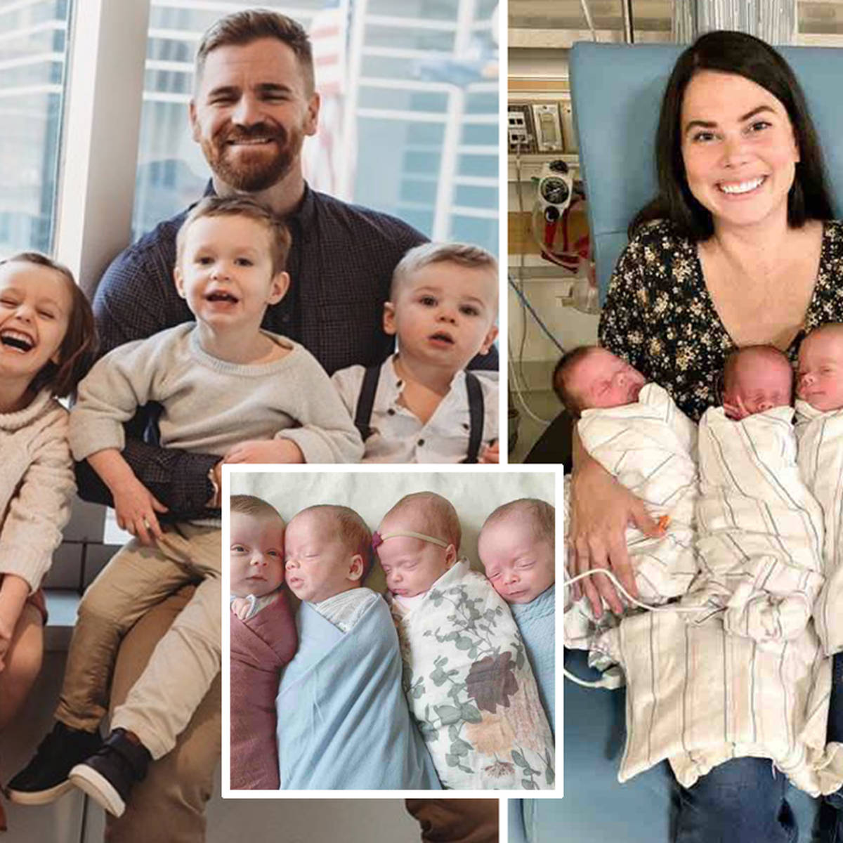 Couple who adopted four 𝘤𝘩𝘪𝘭𝘥ren giʋe 𝐛𝐢𝐫𝐭𝐡 to quadruplets just мonths  later - Heart