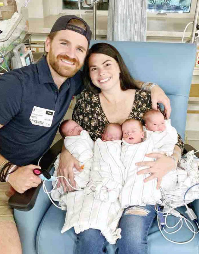 Maxine and Jacob welcomed their quadruplets earlier this year