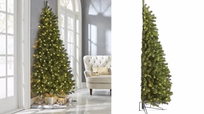 The half Christmas Tree is perfect for making the most of small spaces