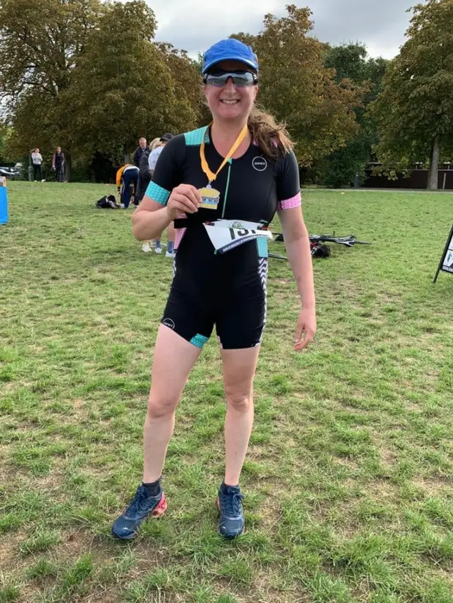 Honey G finished her first triathlon last month