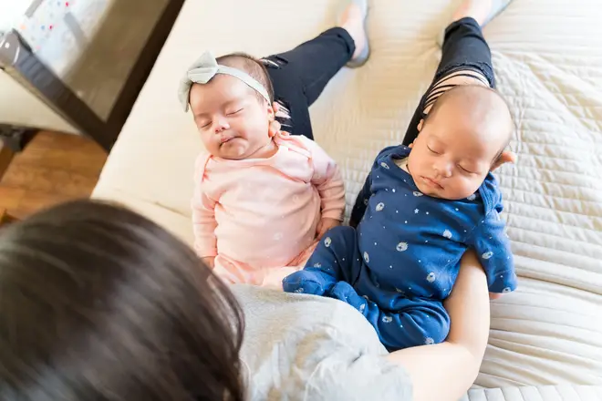 The twins are now six months old and the mum said she feels 'pressured' to change their names