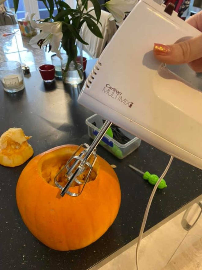All you'll need is a pumpkin and electric whisk