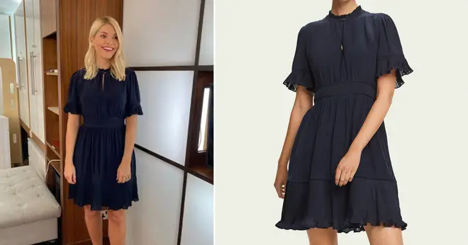 Holly Willoughby is wearing a mini dress on This Morning today