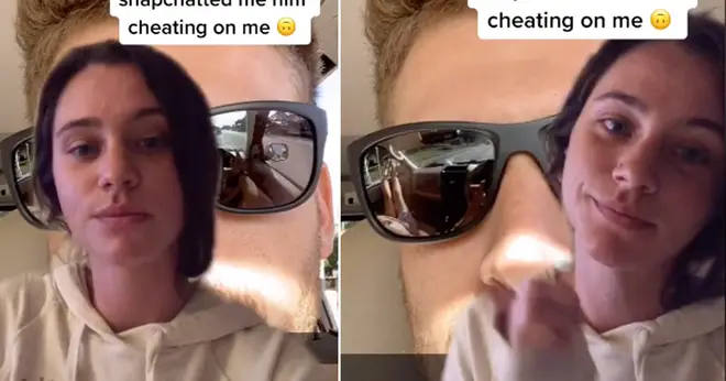 A woman found out her boyfriend was allegedly cheating in a selfie