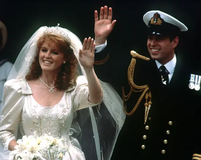 Sarah Ferguson and Prince Andrew on their wedding day in 1986