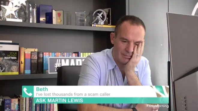 Martin Lewis looked gutted for Beth, who had £8,000 stolen from her