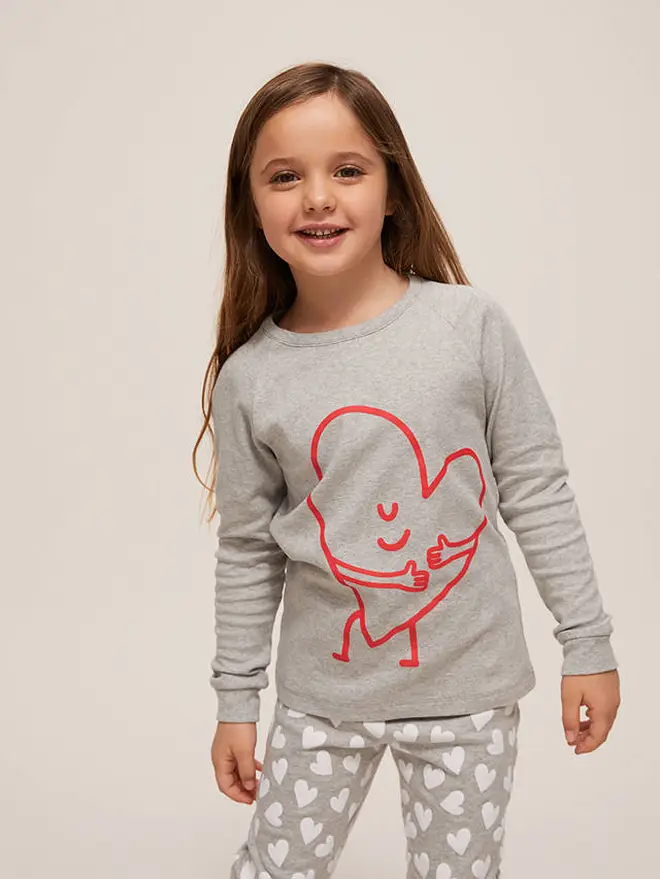 Children's Hearts Print Cotton Pyjamas