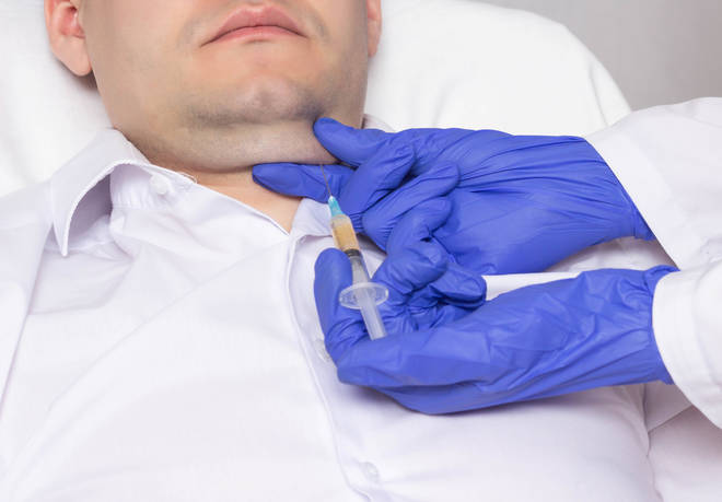 Injections are inserted into various parts of the target area