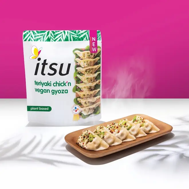 itsu new teriyaki chick’n vegan gyoza