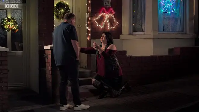 The Christmas special ended with a huge cliffhanger as Nessa proposed to Smithy