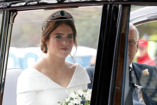 Princess Eugenie arrives at her wedding