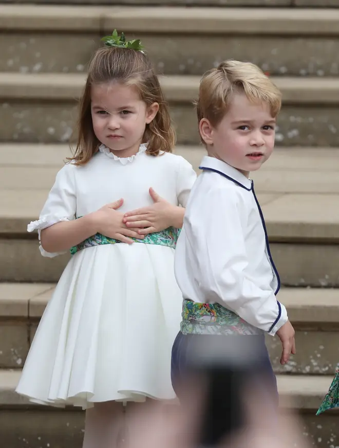 Princess Charlotte and Princes George at Princess Eugenie's royal wedding