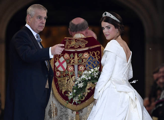 Princess Eugenie's scars were visible as she walked down the aisle