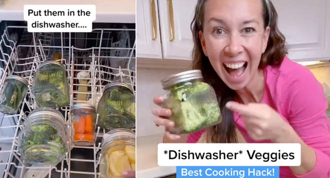 One woman from the US uses her dishwasher to cook the Christmas vegetables