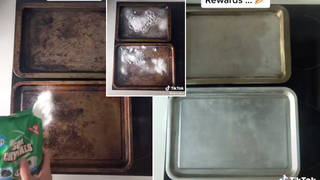 A man has revealed how to transform your dirty baking trays