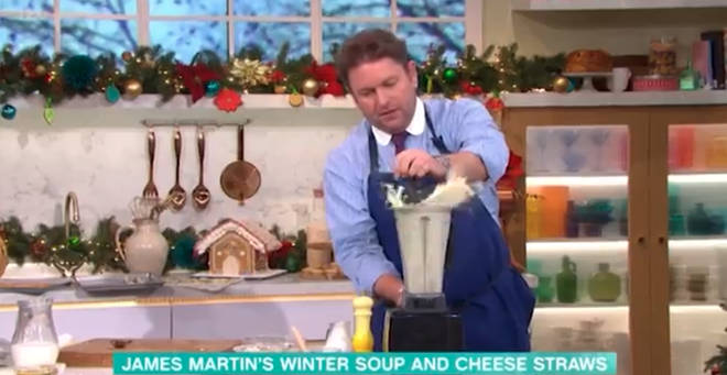James Martin suffered the mishap on today's episode of This Morning