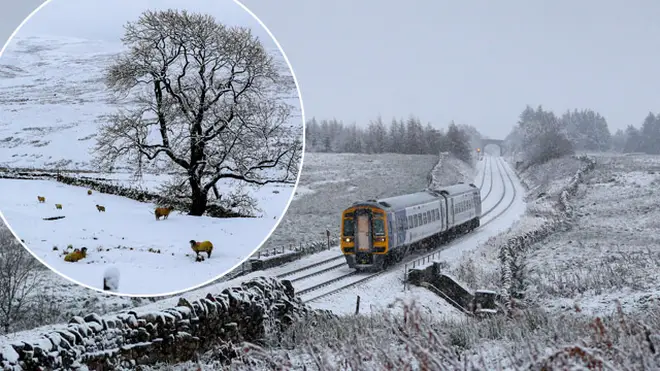 Snow is falling across the UK today