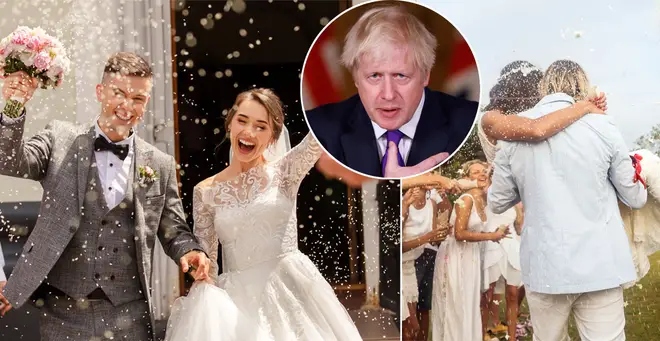 Boris Johnson has hinted at the return of big weddings (stock images)