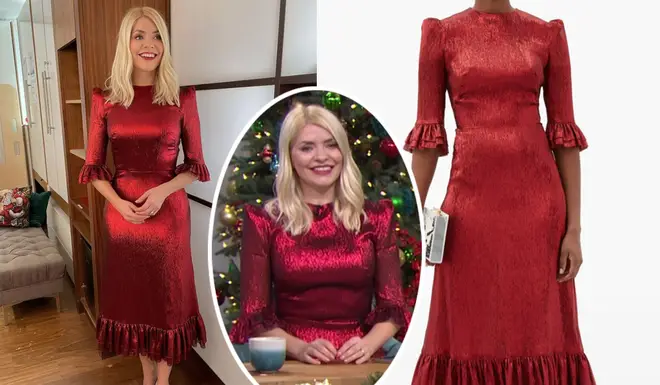 Holly Willoughby looked so festive for Monday's This Morning