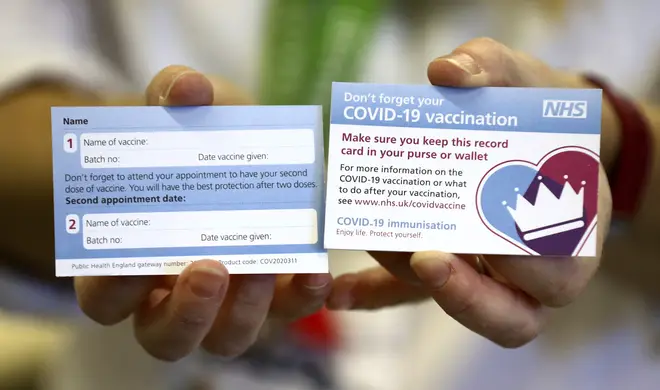 The card will be given to Brits who have had a coronavirus vaccination