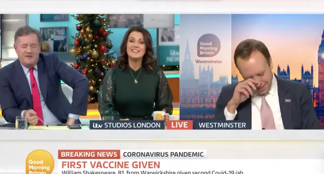 The Health Secretary was overcome with emotions during an interview on Good Morning Britain