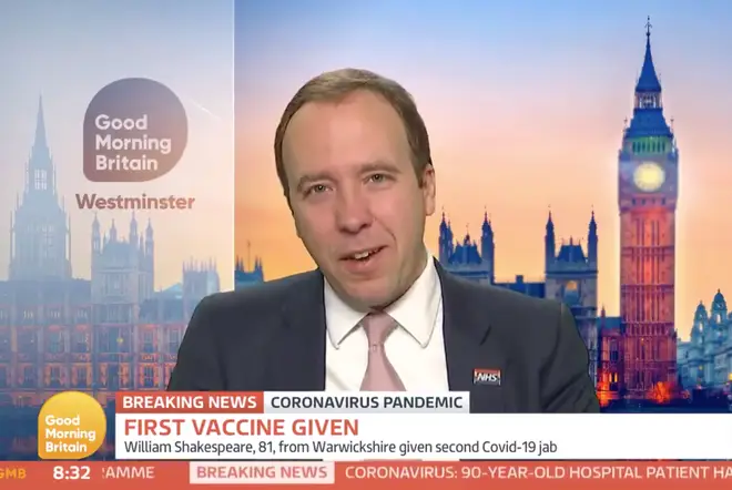 Matt Hancock was ecstatic about the first Brit vaccine jabs