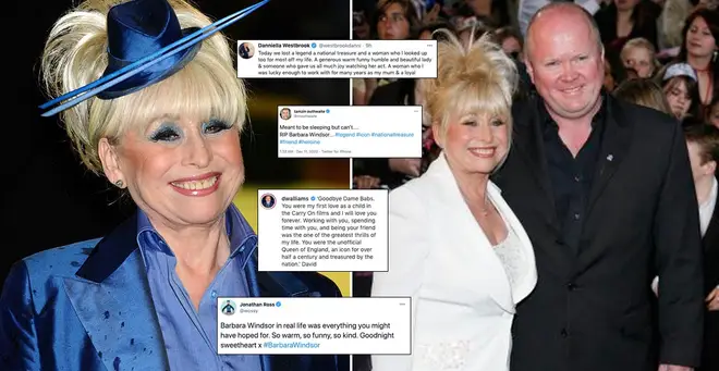 Celebrities have paid tribute to Barbara Windsor following her death