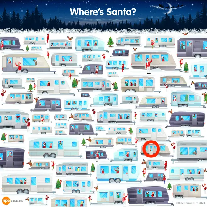 Santa is hiding in a caravan in this brainteaser