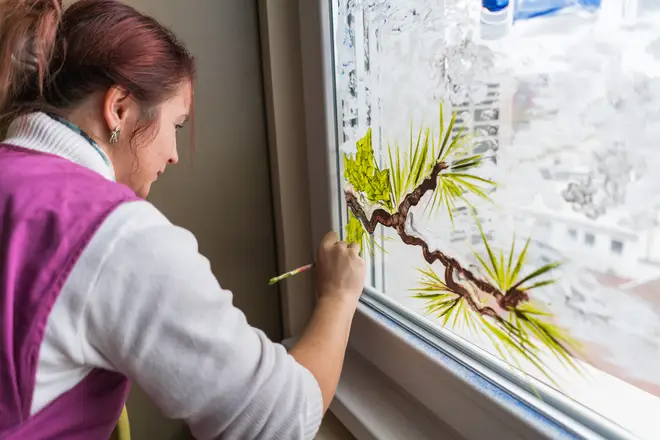 Need a bigger canvas? Why not take your paints to the window?