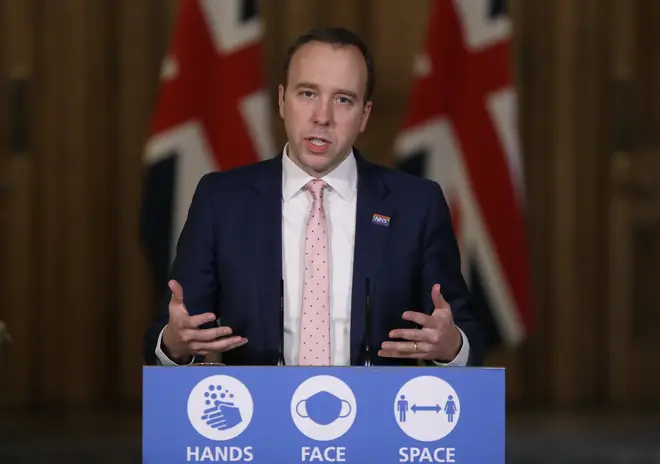 Matt Hancock announced the changes at a Downing Street press conference this afternoon