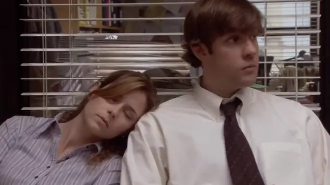 The Office follows the on-off love story between Jim and Pam