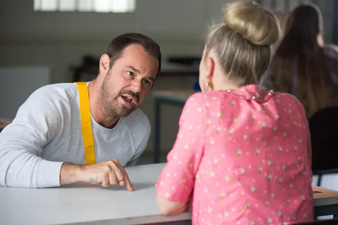 Danny Dyer plays an angry Mick Carter in jail