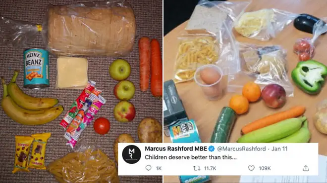 Food packages sent to children have been shared online