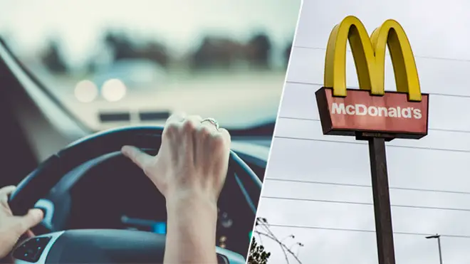 A woman has been fined for driving to McDonalds