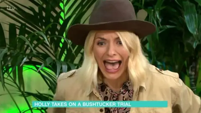 Holly Willoughby attempts I'm A Celebrity Bushtucker trial on This Morning