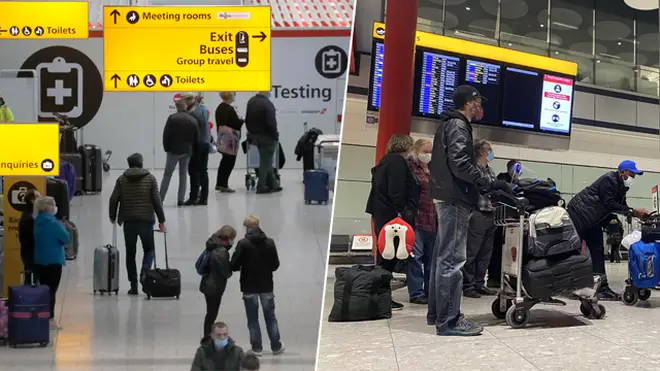 Heathrow passengers before travel rules changed
