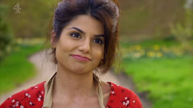 Ruby talks to the camera on GBBO